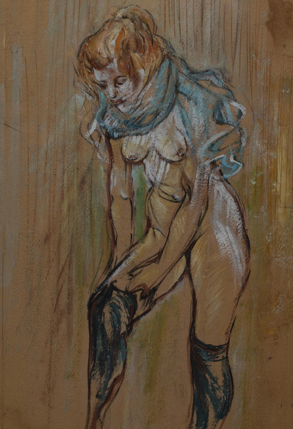 Henri de Toulouse-Lautrec - Femme qui tire son bas / 1894-95